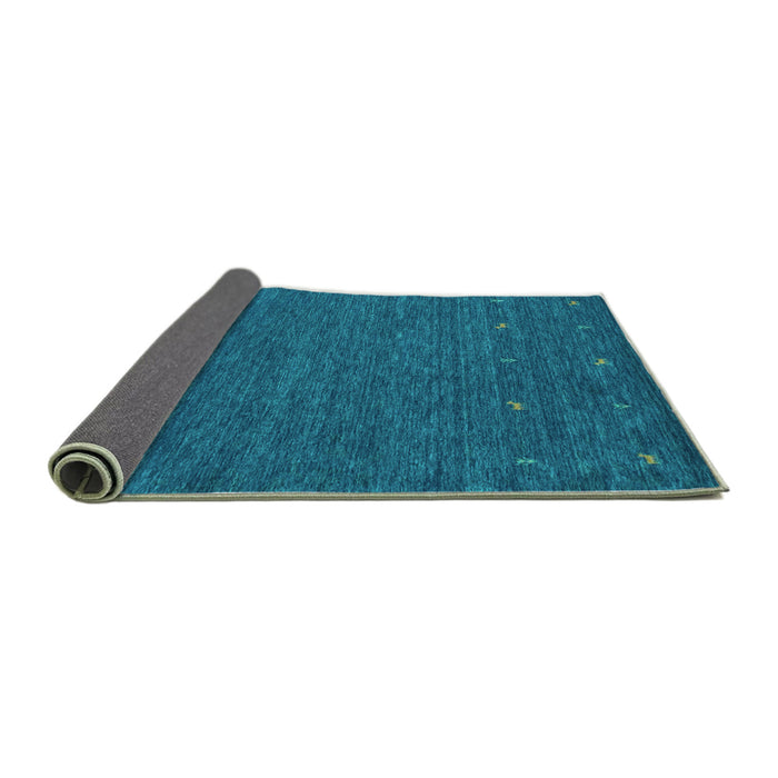 Sideview of Abstract Turquoise Contemporary Rug, con911turq