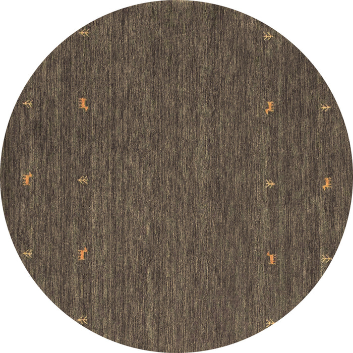 Round Machine Washable Abstract Brown Contemporary Rug, wshcon911brn