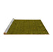 Sideview of Machine Washable Abstract Yellow Contemporary Rug, wshcon911yw