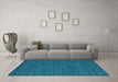 Machine Washable Abstract Turquoise Contemporary Area Rugs in a Living Room,, wshcon911turq