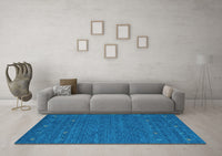 Machine Washable Abstract Light Blue Contemporary Rug, wshcon911lblu
