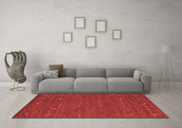 Machine Washable Abstract Red Contemporary Rug, wshcon911red