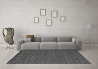 Machine Washable Abstract Gray Contemporary Rug, wshcon911gry