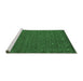 Sideview of Machine Washable Abstract Emerald Green Contemporary Area Rugs, wshcon911emgrn