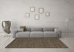 Machine Washable Abstract Brown Contemporary Rug in a Living Room,, wshcon911brn