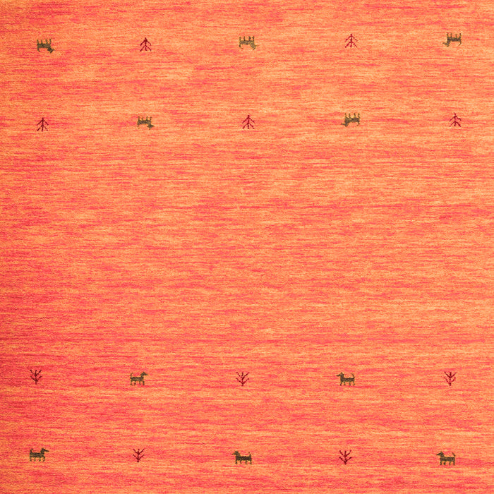 Round Machine Washable Abstract Orange Contemporary Area Rugs, wshcon912org