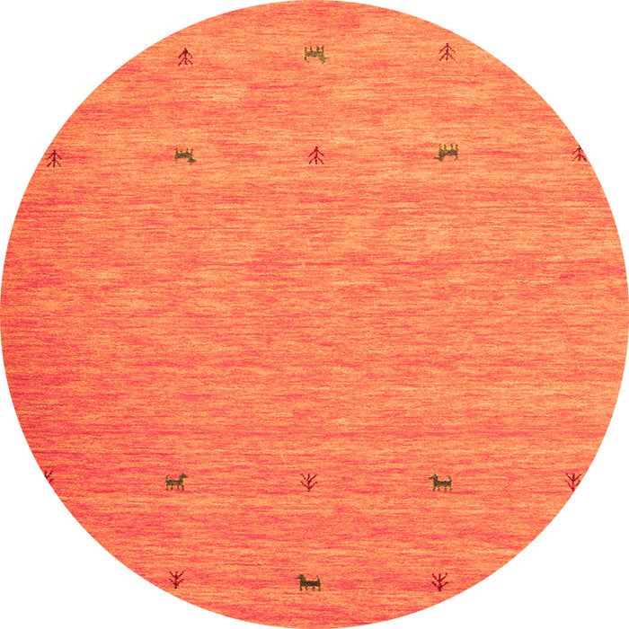 Square Abstract Orange Contemporary Rug, con912org