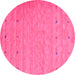 Round Abstract Pink Contemporary Rug, con912pnk