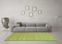 Machine Washable Abstract Turquoise Contemporary Area Rugs in a Living Room,, wshcon912turq