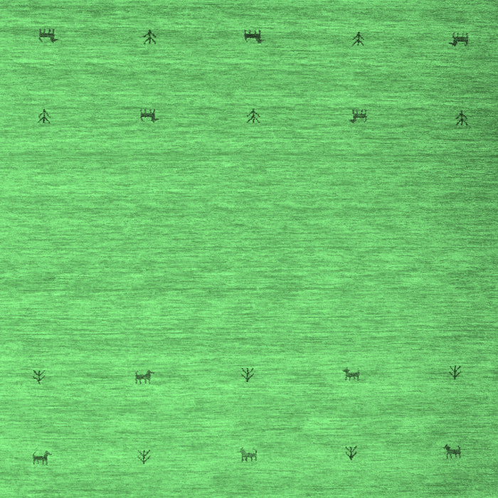 Square Abstract Emerald Green Contemporary Rug, con912emgrn