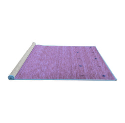 Sideview of Machine Washable Abstract Blue Contemporary Rug, wshcon912blu