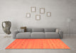 Machine Washable Abstract Orange Contemporary Area Rugs in a Living Room, wshcon912org