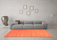 Machine Washable Abstract Orange Contemporary Rug, wshcon912org