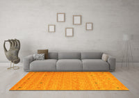 Machine Washable Abstract Yellow Contemporary Rug, wshcon912yw