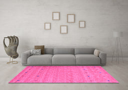 Machine Washable Abstract Purple Contemporary Area Rugs in a Living Room, wshcon912pur