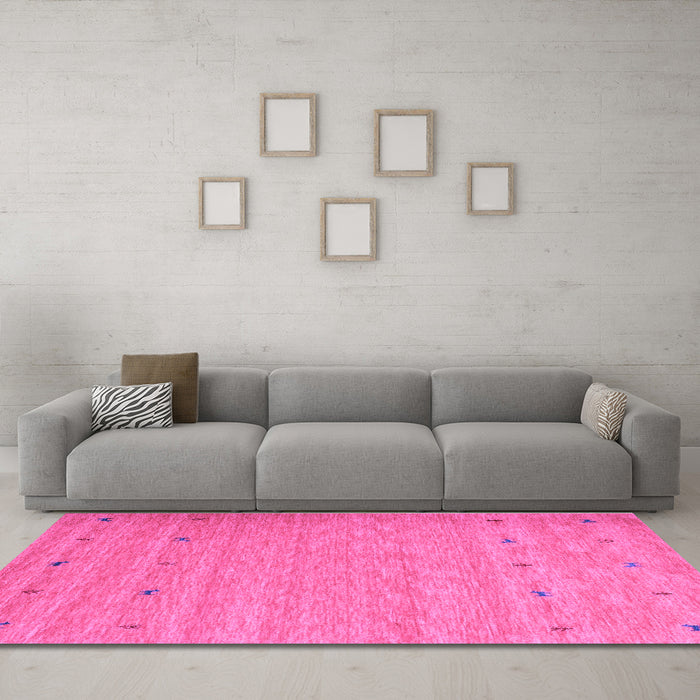 Machine Washable Abstract Purple Contemporary Area Rugs in a Living Room, wshcon912pur