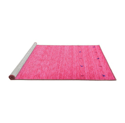 Sideview of Machine Washable Abstract Pink Contemporary Rug, wshcon912pnk