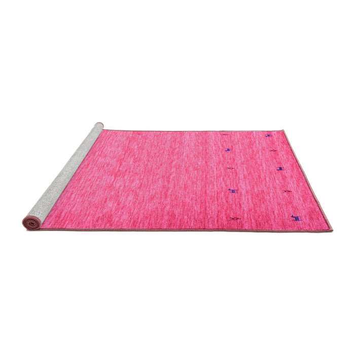Sideview of Machine Washable Abstract Pink Contemporary Rug, wshcon912pnk