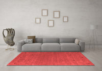 Machine Washable Abstract Red Contemporary Rug, wshcon913red