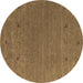 Round Abstract Brown Contemporary Rug, con913brn