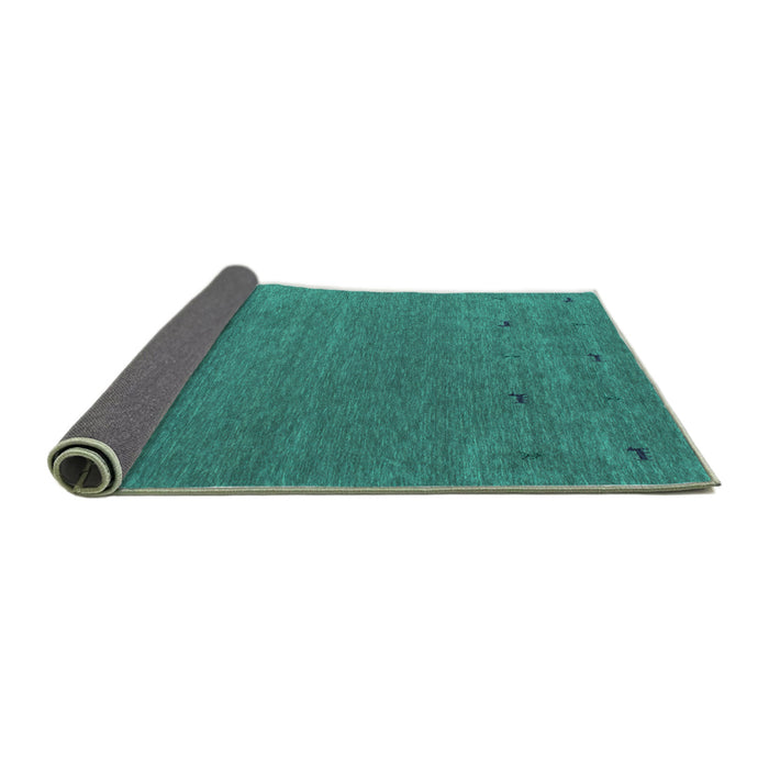 Sideview of Abstract Turquoise Contemporary Rug, con913turq