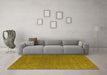 Machine Washable Abstract Yellow Contemporary Rug in a Living Room, wshcon913yw