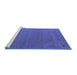 Sideview of Machine Washable Abstract Blue Contemporary Rug, wshcon913blu