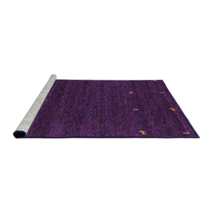 Serging Thickness of Machine Washable Contemporary Purple Rug, wshcon914