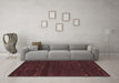 Machine Washable Abstract Brown Contemporary Rug in a Living Room,, wshcon914brn