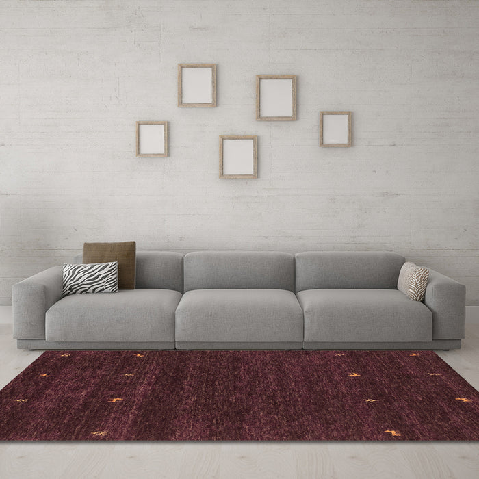 Machine Washable Abstract Brown Contemporary Rug in a Living Room,, wshcon914brn