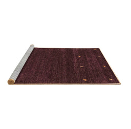 Sideview of Machine Washable Abstract Brown Contemporary Rug, wshcon914brn