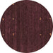 Round Abstract Brown Contemporary Rug, con914brn