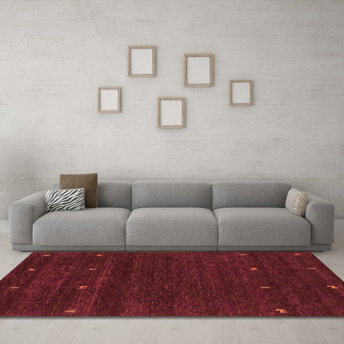 Machine Washable Abstract Orange Contemporary Area Rugs in a Living Room, wshcon914org