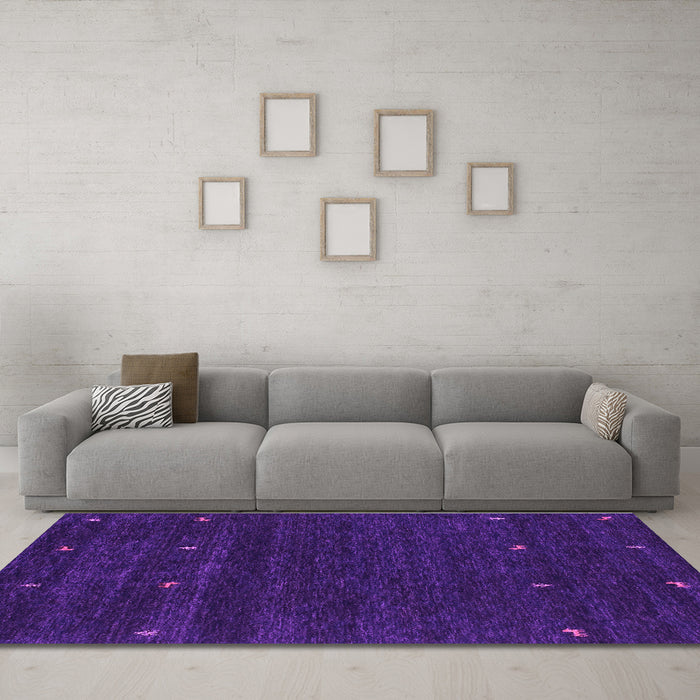Machine Washable Abstract Purple Contemporary Area Rugs in a Living Room, wshcon914pur