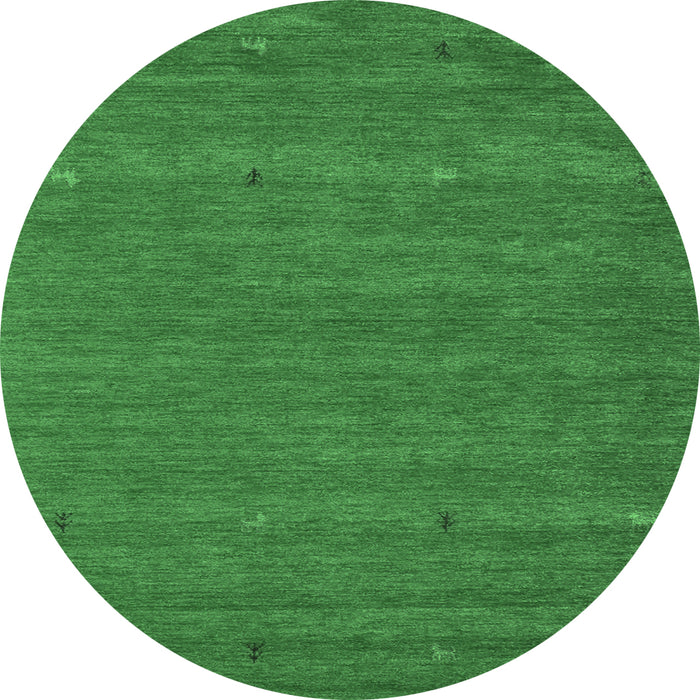 Round Abstract Emerald Green Contemporary Rug, con915emgrn