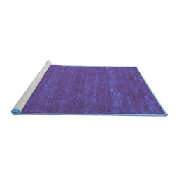 Sideview of Machine Washable Abstract Blue Contemporary Rug, wshcon915blu
