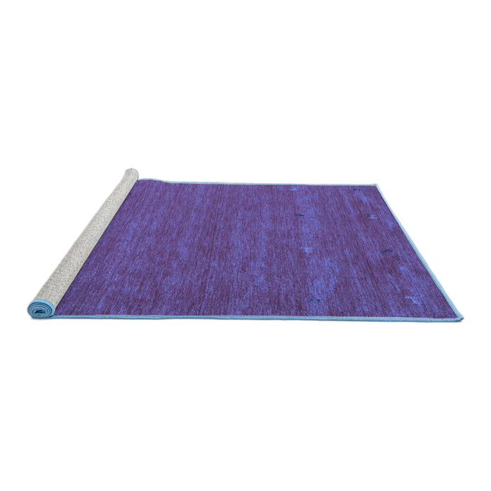 Sideview of Machine Washable Abstract Blue Contemporary Rug, wshcon915blu