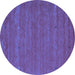 Round Abstract Blue Contemporary Rug, con915blu