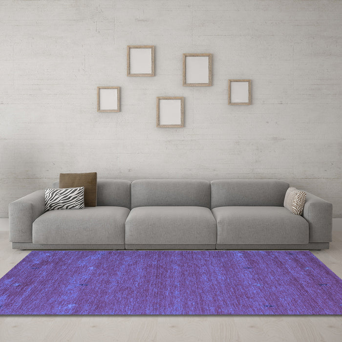Machine Washable Abstract Blue Contemporary Rug in a Living Room, wshcon915blu