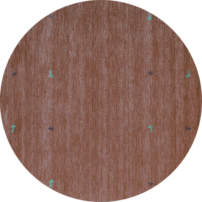 Round Abstract Turquoise Contemporary Rug, con915turq
