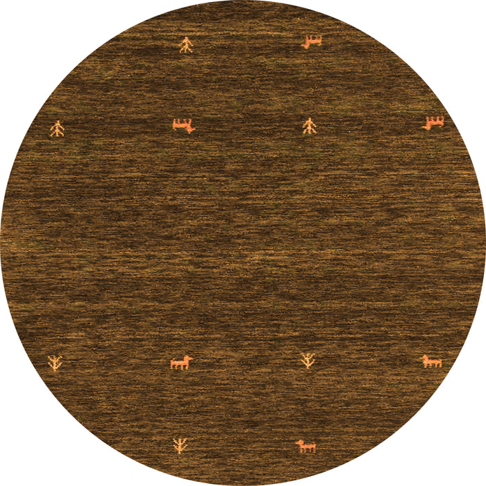 Square Abstract Orange Contemporary Rug, con916org