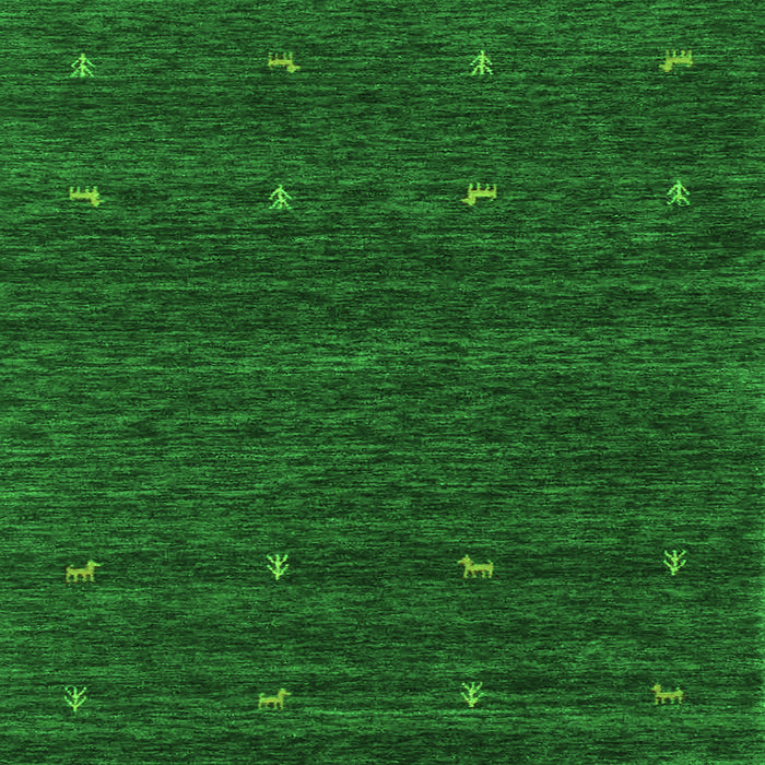 Round Machine Washable Abstract Green Contemporary Area Rugs, wshcon916grn