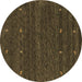 Round Abstract Brown Contemporary Rug, con916brn