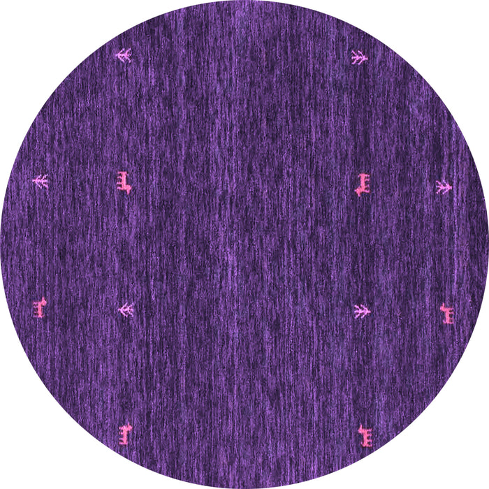 Round Abstract Purple Contemporary Rug, con916pur