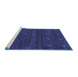 Sideview of Machine Washable Abstract Blue Contemporary Rug, wshcon916blu