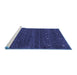 Sideview of Machine Washable Abstract Blue Contemporary Rug, wshcon916blu