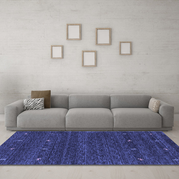 Machine Washable Abstract Blue Contemporary Rug in a Living Room, wshcon916blu
