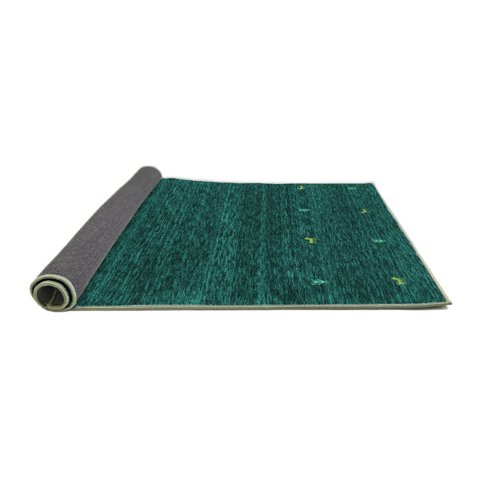 Sideview of Abstract Turquoise Contemporary Rug, con916turq