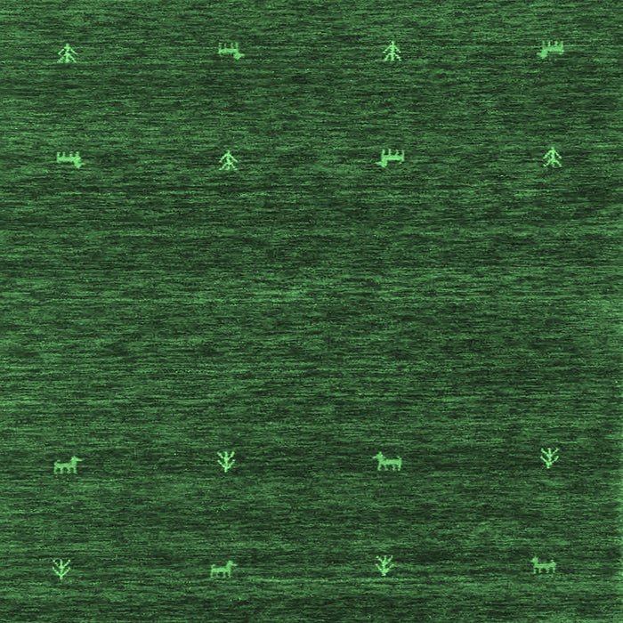 Square Abstract Emerald Green Contemporary Rug, con916emgrn