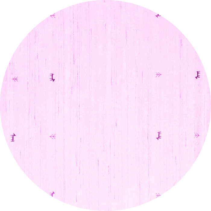 Round Solid Pink Modern Rug, con917pnk